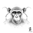 slave with monkey, family, love, passion, party  tattoo design idea