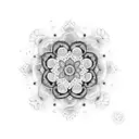 mandala with roses tattoo design idea