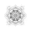 mandala with roses tattoo design idea
