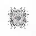 mandala with roses tattoo design idea