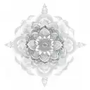 mandala with roses tattoo design idea