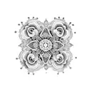 mandala with roses tattoo design idea