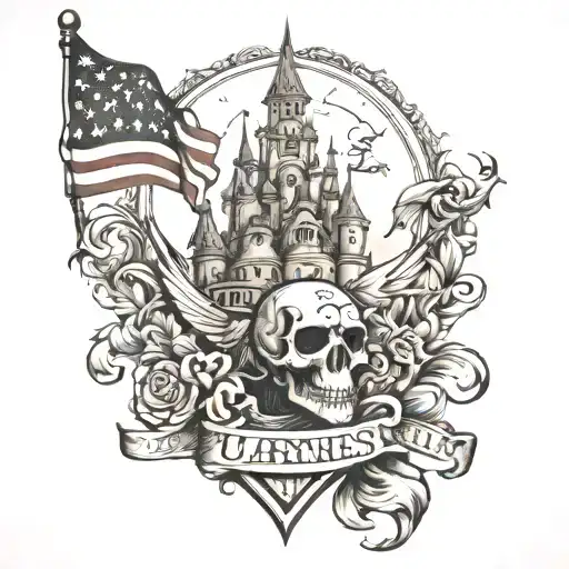 US Marine Corps Castle  tattoo design idea