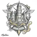 US Marine Corps Castle  tattoo design idea