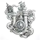 US Marine Corps Castle  tattoo design idea
