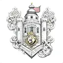 US Marine Corps Castle  tattoo design idea