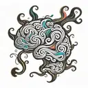 A colorful brain with swirling patterns to represent the complexity of ADHD and dyslexia tattoo design idea