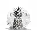 pineapple with space needle tattoo design idea
