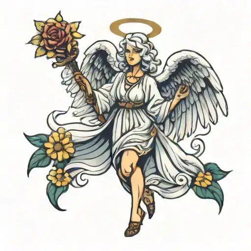Angel grandma tattoo design idea