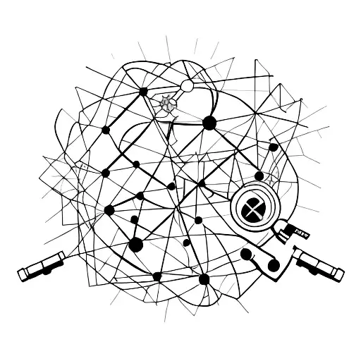 Create a unique design featuring a gun intertwined with a stock market graph tattoo design idea