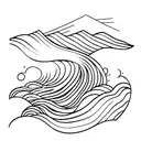 Ocean Wave, single line tattoo design idea