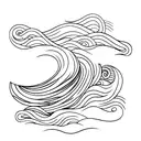 Ocean Wave, single line tattoo design idea