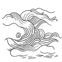 Ocean Wave, single line tattoo design idea