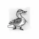 duck with knife tattoo design idea