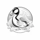 duck with knife tattoo design idea