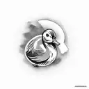 duck with knife tattoo design idea