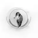 duck with knife tattoo design idea
