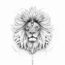 wings with lion tattoo design idea