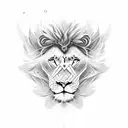 wings with lion tattoo design idea