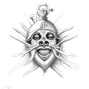 Sacred Heart with noted cœur rebel tattoo design idea