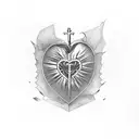 Sacred Heart with noted cœur rebel tattoo design idea