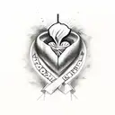 Sacred Heart with noted cœur rebel tattoo design idea