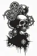 adeptus mechanicus symbol incorporated tattoo design idea