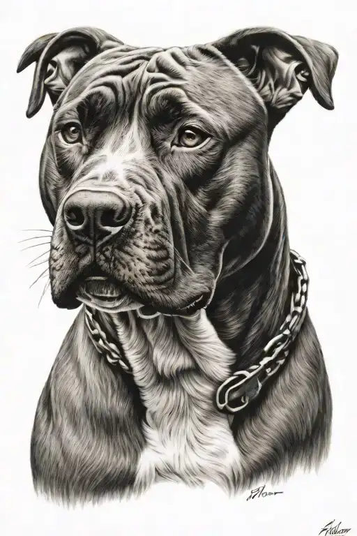 pitbull dog tattoo design idea