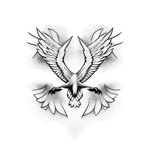 minimalist eagle wing tattoo design idea