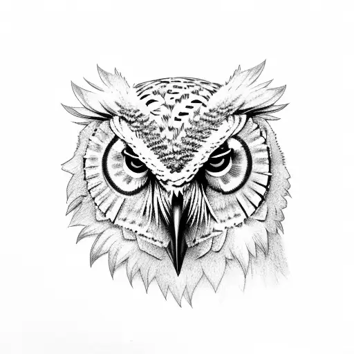 owl raven wolf tattoo design idea
