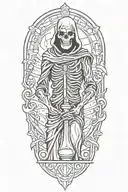 grim reaper holding an hourglass with swirling sand tattoo design idea