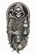 grim reaper holding an hourglass tattoo design idea