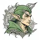 half-elf frat boy tattoo design idea