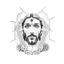 upside down jesus bondage tattoo design idea