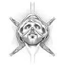 upside down jesus bondage tattoo design idea