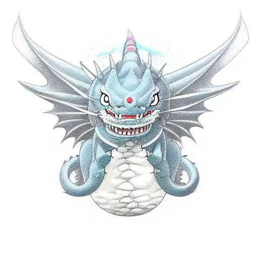 Dragon full body studio ghibli style tattoo design idea