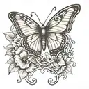 Create a neotraditional tattoo featuring a butterfly symbolizing transformation and recovery tattoo design idea