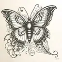 Create a neotraditional tattoo featuring a butterfly symbolizing transformation and recovery tattoo design idea