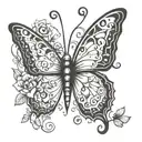 Create a neotraditional tattoo featuring a butterfly symbolizing transformation and recovery tattoo design idea