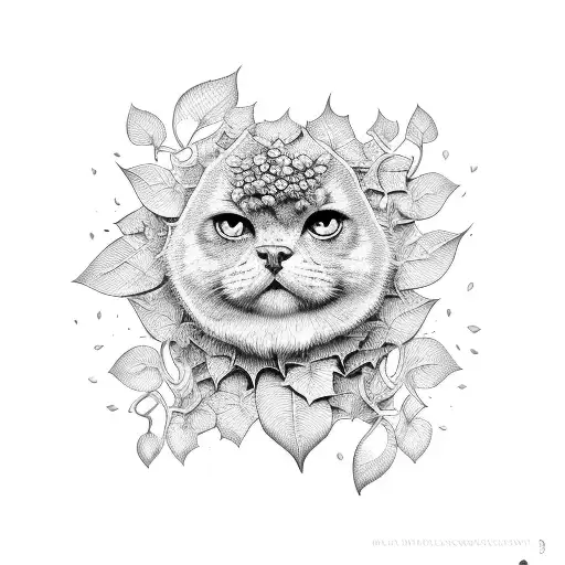 ivy leaves stem with eyes tattoo design idea