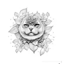 ivy leaves stem with eyes tattoo design idea