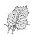 ivy leaves stem with eyes tattoo design idea