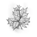 ivy leaves stem with eyes tattoo design idea