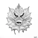 ivy leaves stem with eyes tattoo design idea