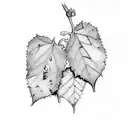 ivy leaves stem tattoo design idea