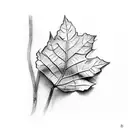 ivy leaves stem tattoo design idea