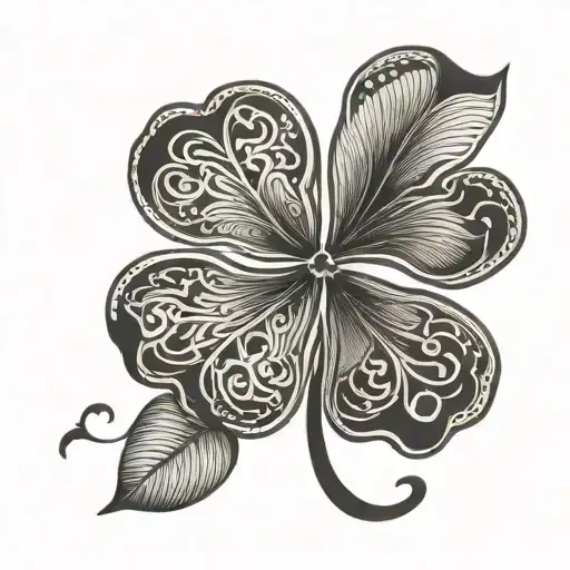 4 leaf clover tattoo design idea