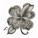 4 leaf clover tattoo design idea
