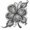 4 leaf clover tattoo design idea