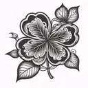 4 leaf clover tattoo design idea